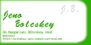 jeno bolcskey business card