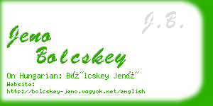 jeno bolcskey business card